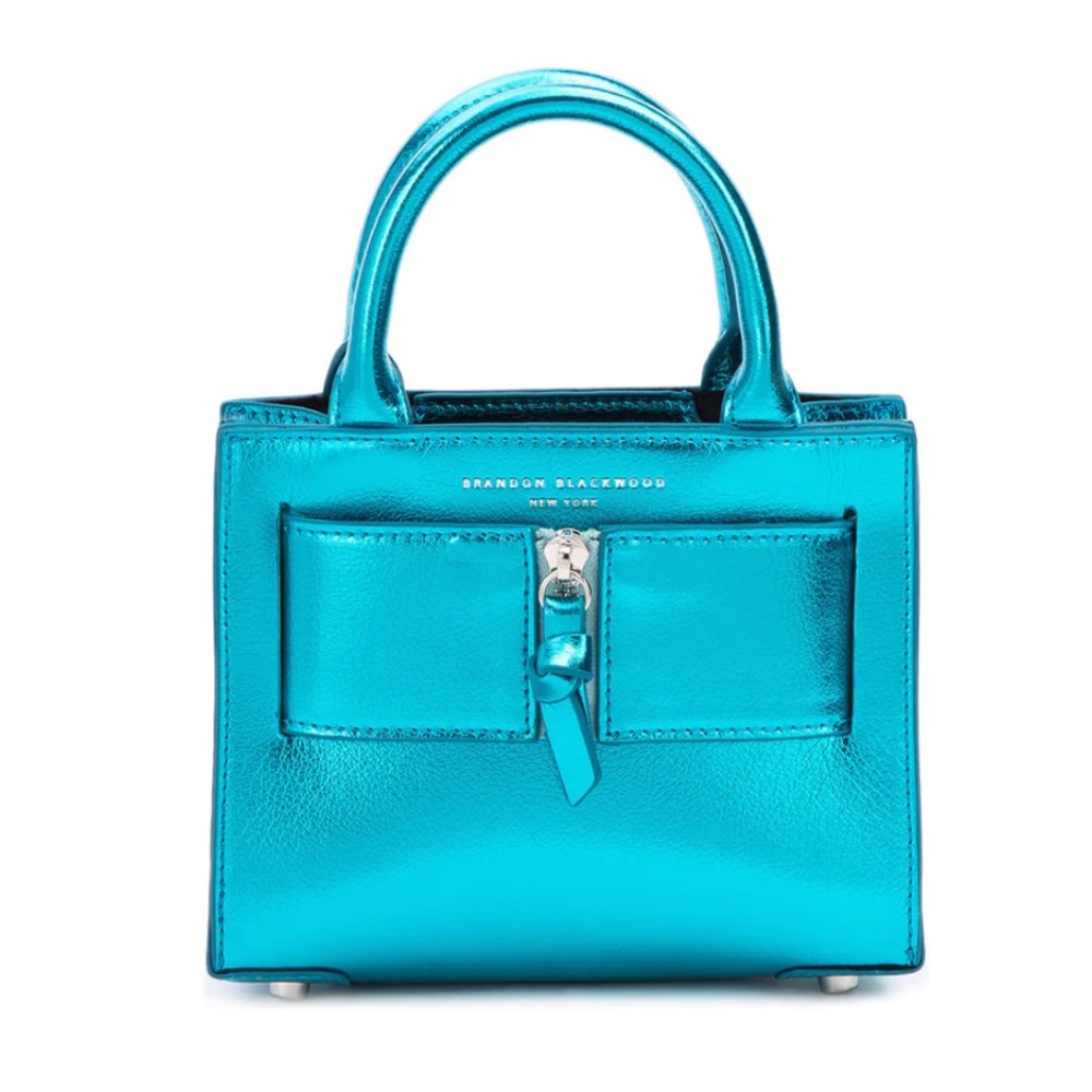 Brandon Blackwood Kuei Bag Metallic Blue Leather